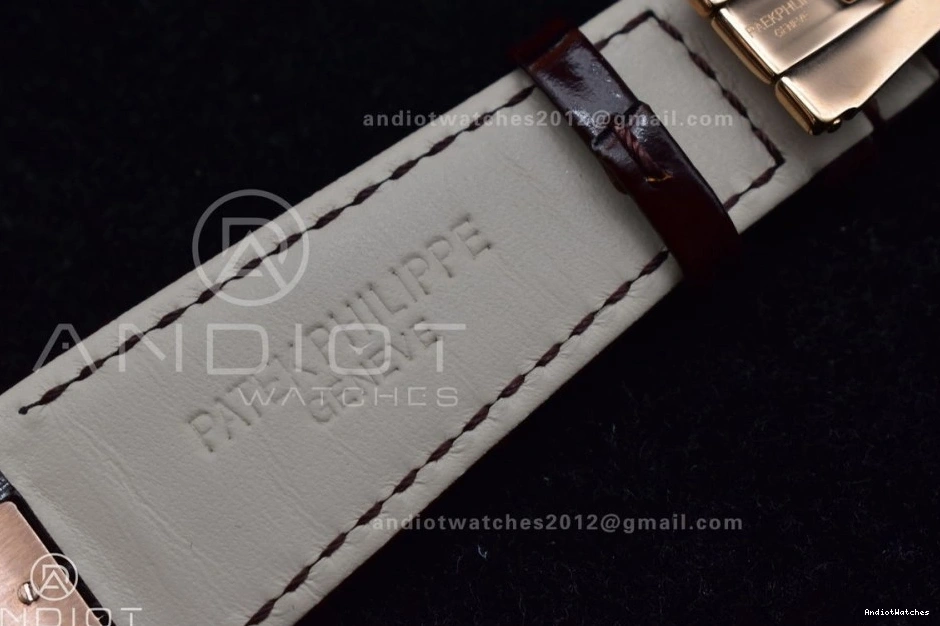 Croco Gray GRF 912 Best Brown Nautilus on 5712 Premium RG Strap SS Edition A23J Dial 0921